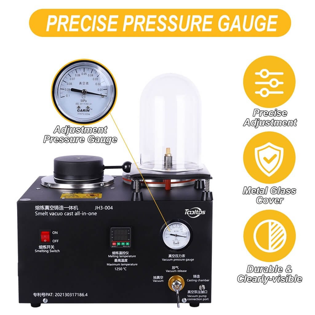 2000W 1250°C Digital Jewelry Vacuum Casting Machine Lost Wax Casting Jewelry